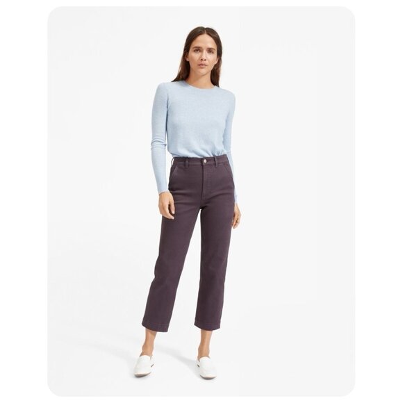 Everlane The Straight Leg Crop Regular Purple Plum Jeans sz 0 - Picture 1 of 6